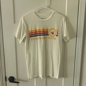 I'd Rather Be Flying Retro Stripe Tee - Cream